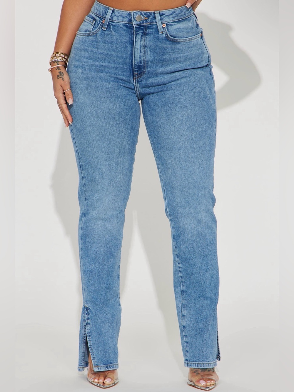 Women's High-Rise Light Blue Straight Jeans